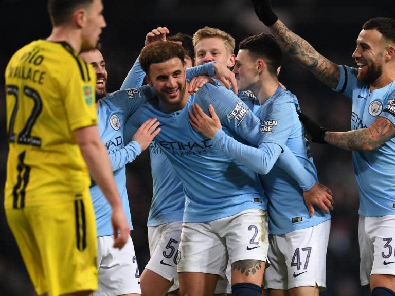 Kyle Walker has joked he is now superior to Cristiano Ronaldo and Lionel Messi after scoring in Manchester City's 9-0 rout over Burton Albion. The England international struck in the Carabao Cup semi-final first leg to open his account for the year. And Walker couldn’t help himself after the game, taking to social media and jokingly suggesting he now stands above two of the greatest of all time. Walker said: “Goals in 2019: Walker: 1 Ronaldo: 0. Goals in Carabao Cup: Walker: 1 Messi: 0. End of discussion?” Walker has recently found himself out of favour under Pep Guardiola, starting on the bench against Southampton and Liverpool over the festive period. But having started both domestic cup matches against Rotherham and Burton Albion, before being substituted with 16 minutes remaining on Wednesday night, he appears to have earned his manager’s trust back. > View this post on Instagram > > Goals in 2019: Walker: 1 Ronaldo: 0 Goals in Carabao Cup: Walker: 1 Messi: 0 End of discussion? > > A post shared by Kyle Walker (@kylewalker2) on Jan 9, 2019 at 2:09pm PST City next face Wolves on Monday night, when they could find themselves seven points behind leaders Liverpool, who play at Brighton on Saturday.