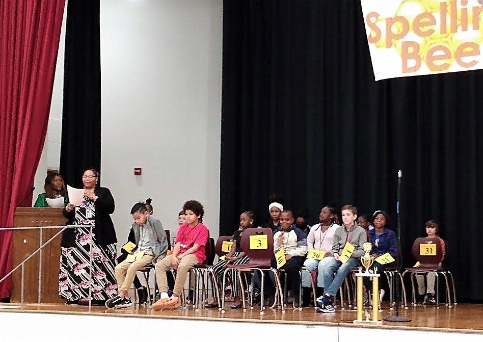 Students from more than 40 elementary and middle schools in Hinds County prepare for the spelling bee to get underway.