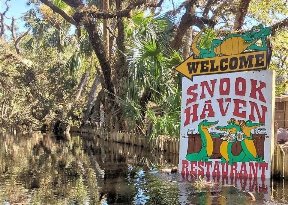 Snook Haven, at 5000 E. Venice Ave. in Venice, posted this photo to its Facebook page on Oct. 4, 2022, following the flooding caused by Hurricane Ian.