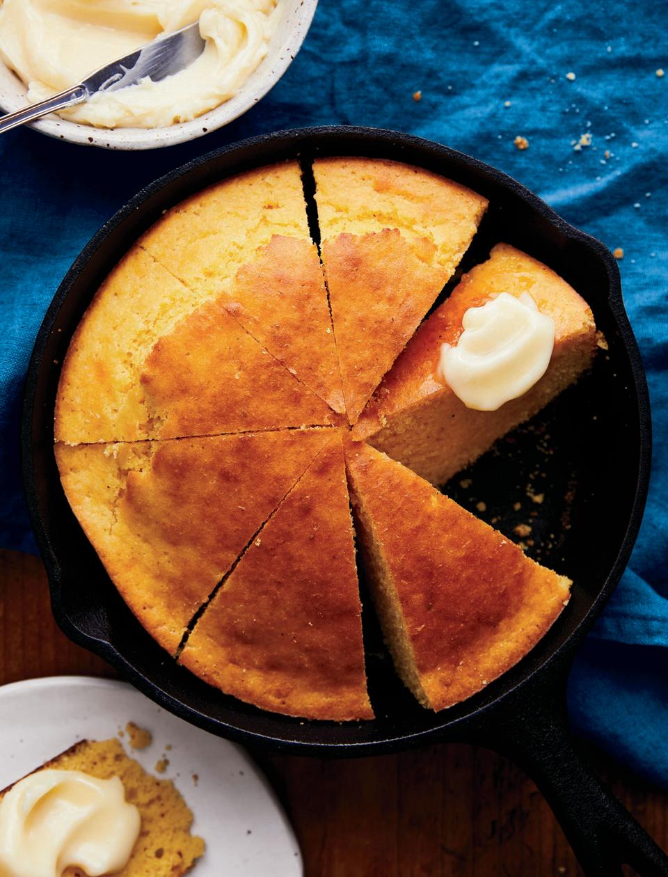 10) Skillet Cornbread with Honey Butter