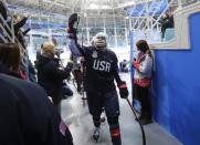 Ice Hockey - Pyeongchang 2018 Winter Olympics - Women's Semifinal Match - U.S. v Finland - Gangneung Hockey Centre, Gangneung, South Korea - February 19, 2018 - Gigi Marvin of U.S. reacts after leaving ice surface after the game. REUTERS/David W. Cerny