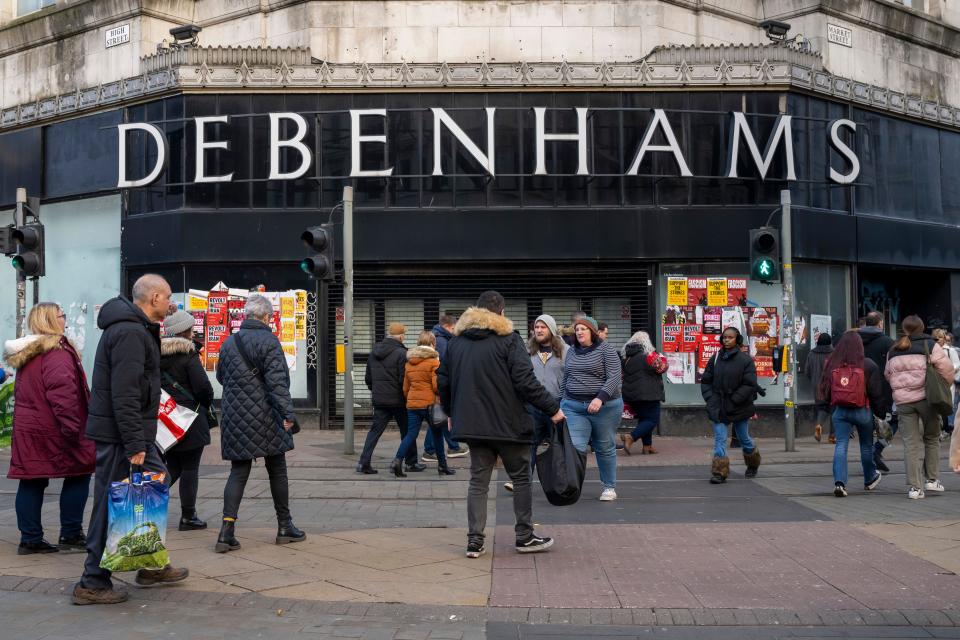 A general view of a closed Debenhams store in Manchester. (PA)