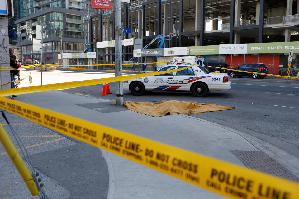 <p>Toronto police responds to an incident where a van struck multiple people at a major intersection in Toronto’s northern suburbs in Toronto, Ontario, Canada, April 23, 2018. (Photo: Chris Donovan/Reuters) </p>