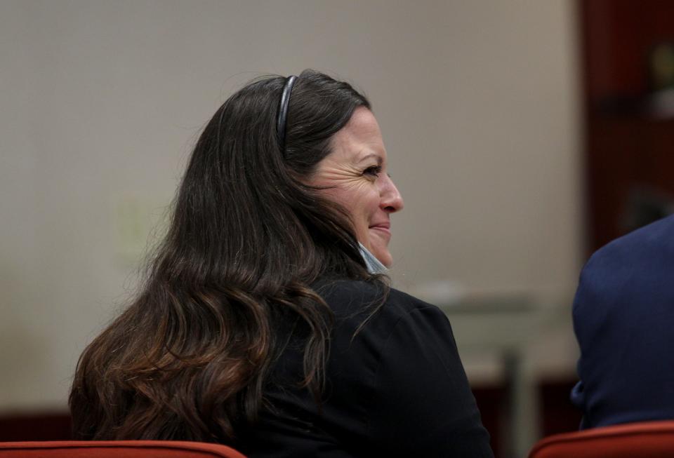 Chrystal Washburn is seen in court, May 9, 2024, before Senior Judge Dan Vaughn at the Indian River County Courthouse.