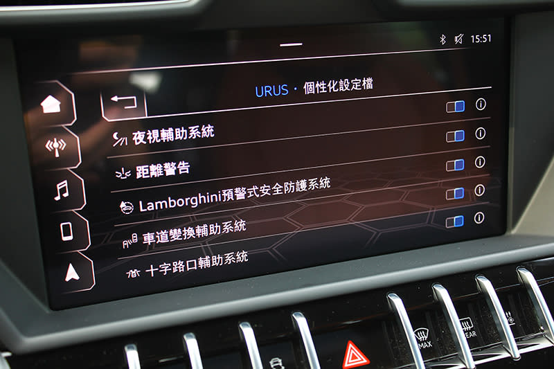 Urus不僅會跑也提供多項科技安全配備。
