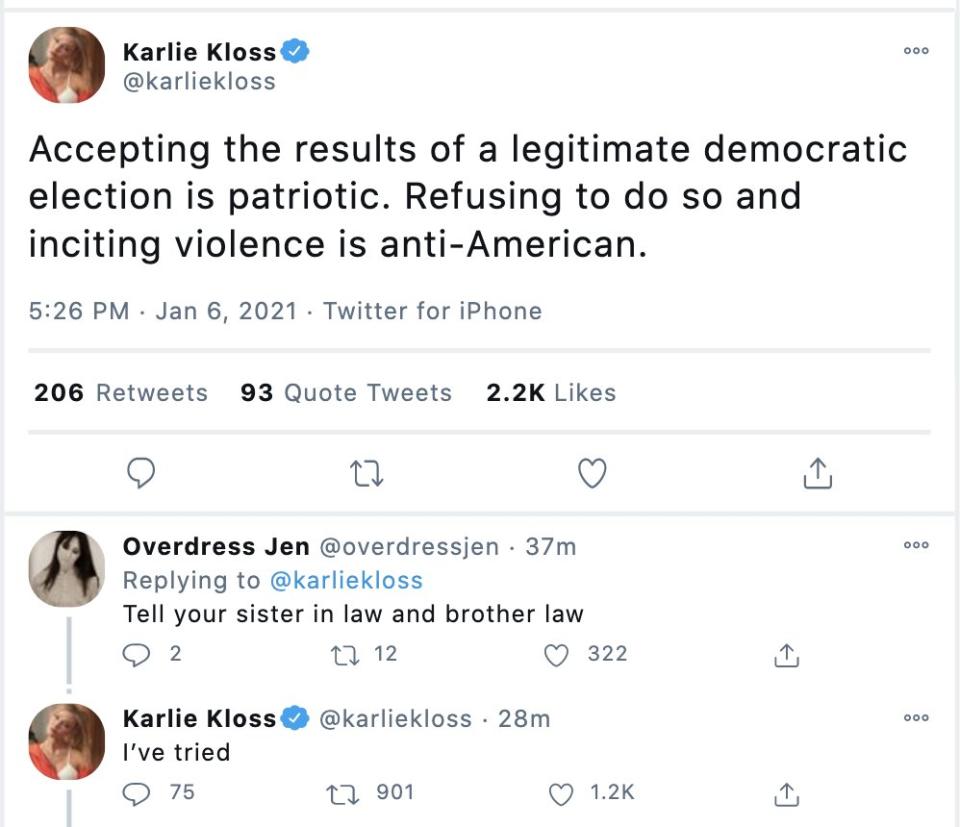 Karlie's comments raised eyebrows. Photo: Twitter