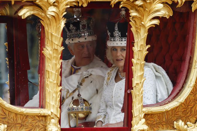 <p>Jeff J Mitchell/Getty Images</p> King Charles III and Queen Camilla