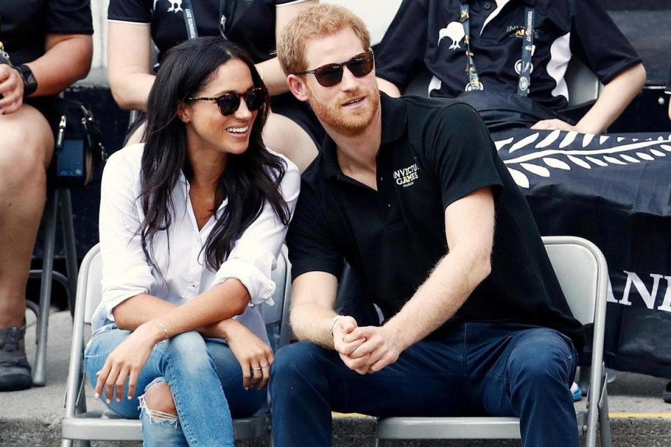 Prince Harry and Meghan Markle attend a Wheelchair Tennis match during the Invictus Games 2017 (Reuters)