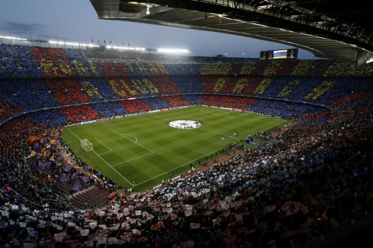 Barcelona's home football stadium Camp Nou, pictured in April 2017, will have heavily increased security during the opening games of La Liga football season, but the Spanish government will not cancel the sporting events