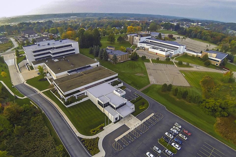 This is a 2014 photo of the Lake Erie College of Osteopathic Medicine campus, at left.