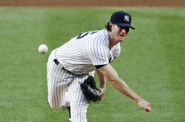 Gerrit Cole New York Yankees Autographed Game-Used #45 Gray Jersey vs.  Cleveland Indians on September 29 2020 with Multiple Inscriptions - Yankees  Postseason Debut