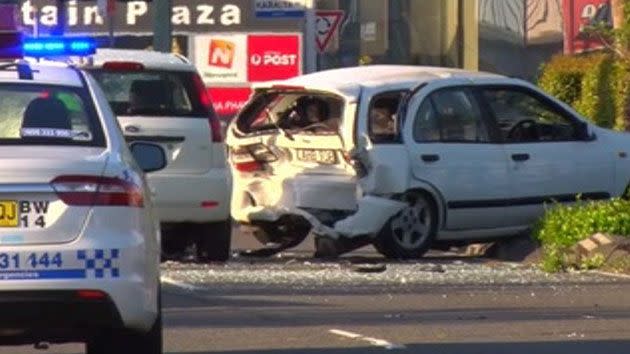 This is the crash site on the Central Coast highway where a man was killed by a third passing car. Photo: 7 News