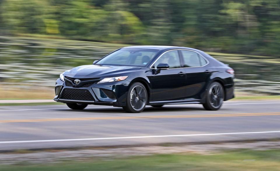 <p>The best-selling car is dead; long live the best-selling crossover! Toyota’s venerable Camry sedan held the title of best-selling nonpickup for years, but it was beaten out by its own sibling in 2017, the RAV4 compact SUV. A complete model changeover to the redesigned and reinvigorated 2018 Camry was partially to blame, as inventories declined as a result of the transition. We’ll see how 2018 shapes up for the new Camry, which will have to fight off the similarly all-new Honda Accord. <a rel="nofollow noopener" href="https://www.caranddriver.com/reviews/2018-toyota-camry-in-depth-model-review" target="_blank" data-ylk="slk:READ MORE ››;elm:context_link;itc:0;sec:content-canvas" class="link ">READ MORE ››</a></p>