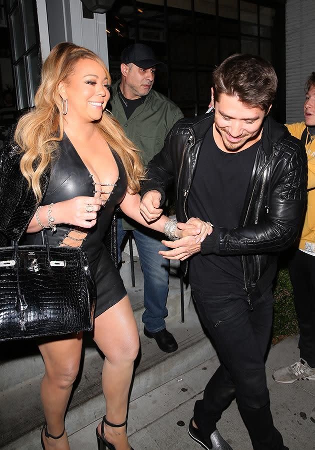 Mariah seemed to be busting out of her dress, whihc looked like it was almsot tearing at the seams. Source: Backgrid