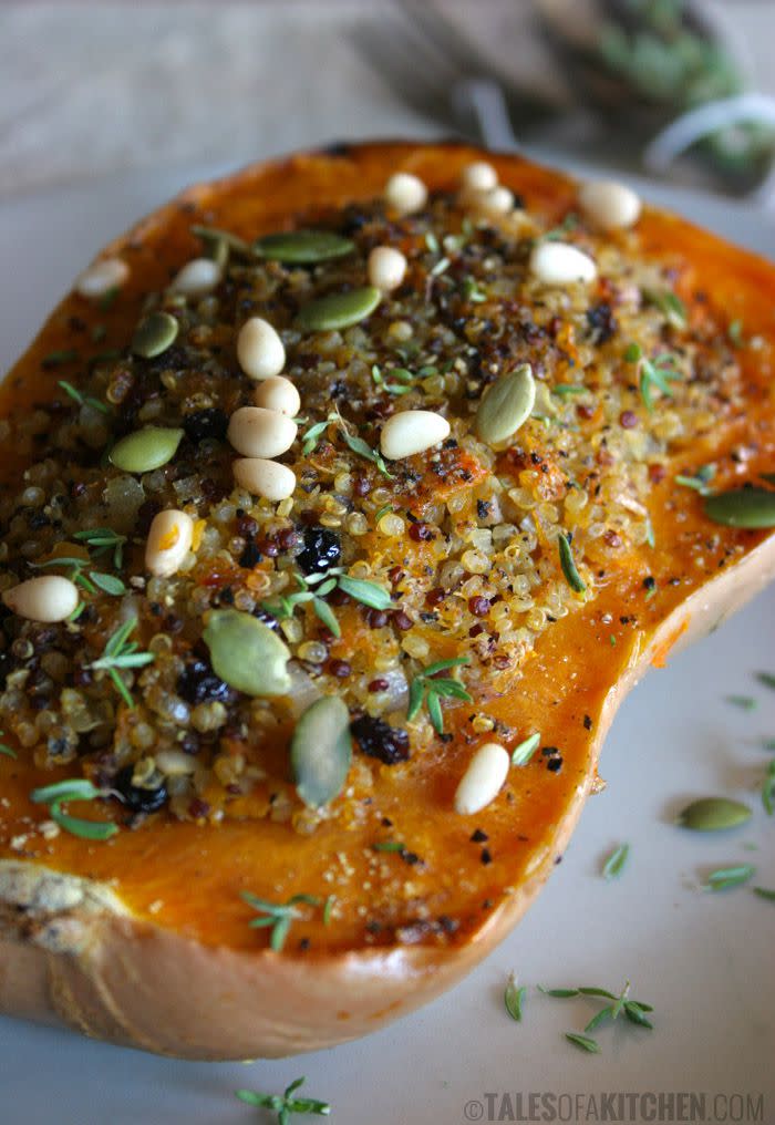 Sweet and Spicy Quinoa Stuffed Pumpkin