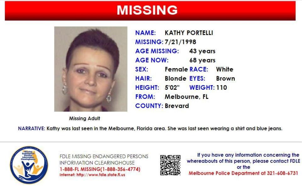 Kathy Portelli was last seen in Melbourne on July 21, 1998.
