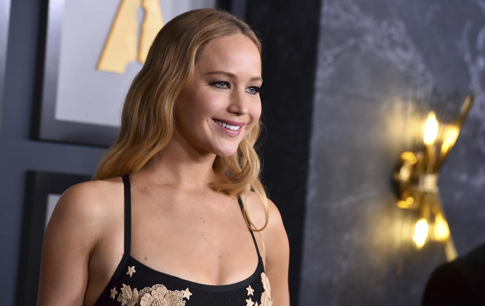 Jennifer Lawrence arrives at the Governors Awards on Saturday, Nov. 19, 2022, at Fairmont Century Plaza in Los Angeles. (Photo by Jordan Strauss/Invision/AP)