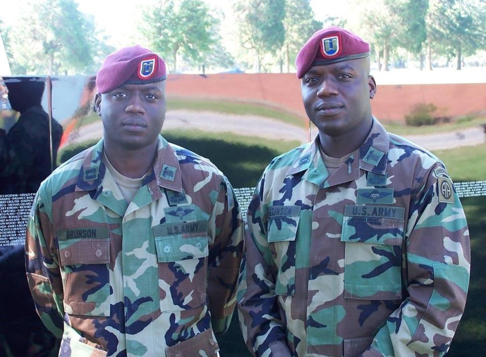 Cols. Tavi and LaHavie Brunson, are seen earlier in their Army careers at the Logistics Captain’s Career Course at Fort Gregg- Adams in Virginia.