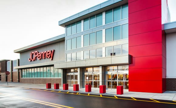 The exterior of a JCPenney.