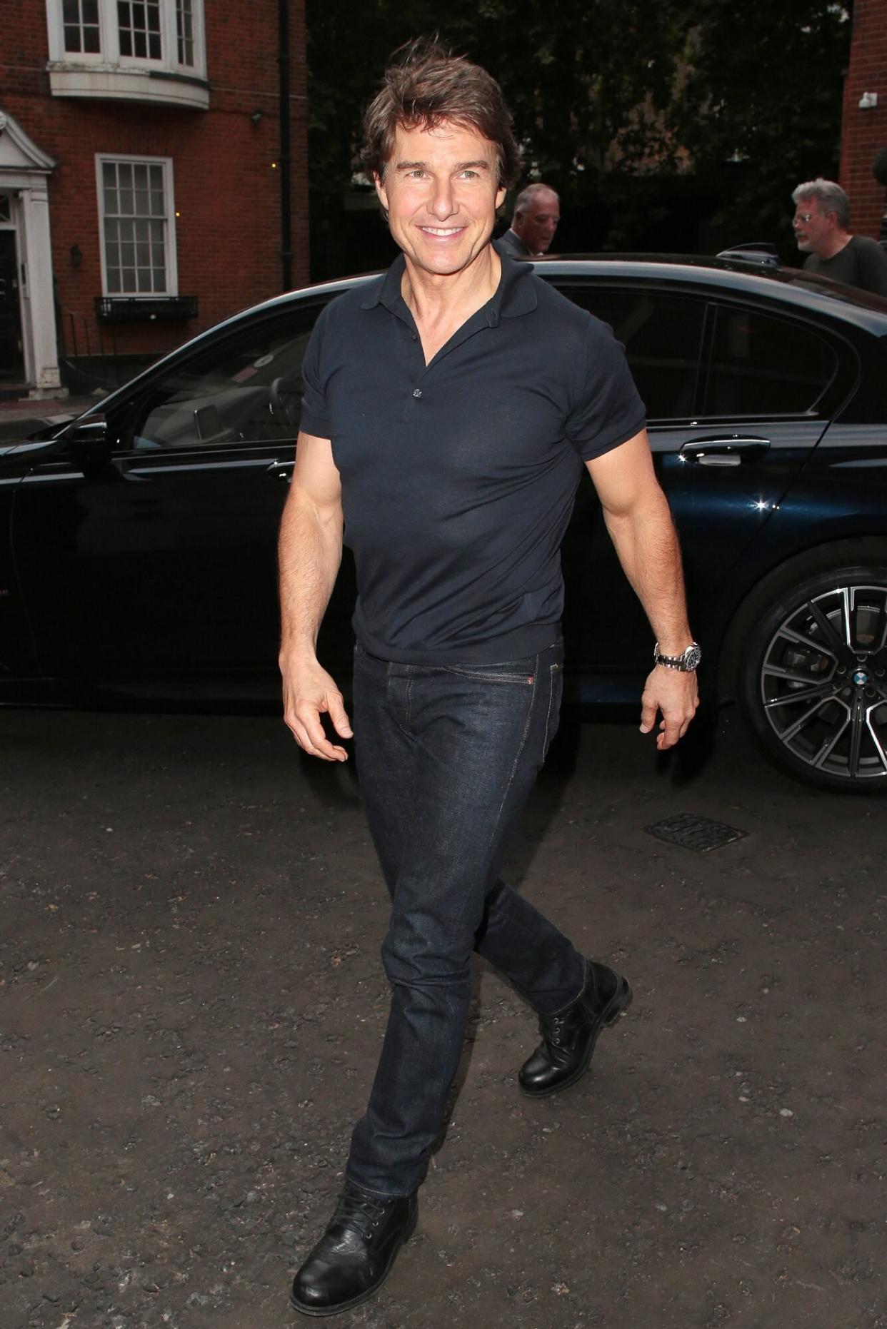 LONDON, ENGLAND - JULY 25: Tom Cruise seen on a night out at The Twenty Two restaurant on July 25, 2022 in London, England. (Photo by Ricky Vigil M/GC Images)