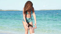 Celebrity Twitpics: Beyonce, husband Jay Z and their daughter Blue Ivy are currently holidaying in the Bahamas. Beyonce shared this adorable snap of her paddling with Blue Ivy.