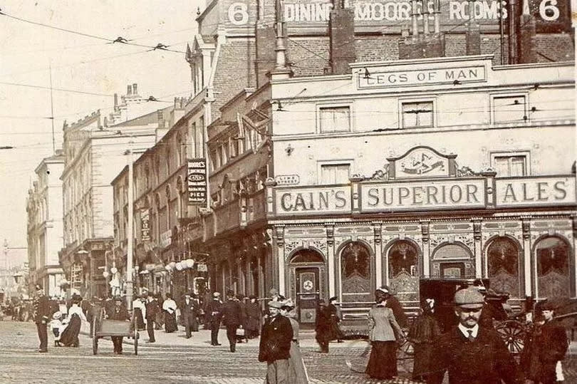 Looking up a very busy London Road, the Legs of Man was once a popular pub, especially with theatre-goers