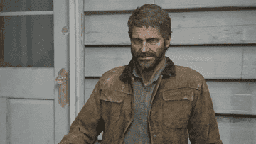 Joel looking stressed in The Last of Us video game