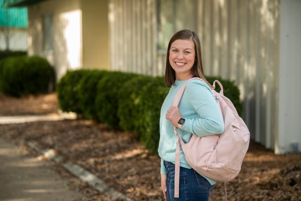 Annslley Wallace poses for a photo at Hooper Academy in Hope Hull, Ala., on Saturday, Feb. 4, 2023.