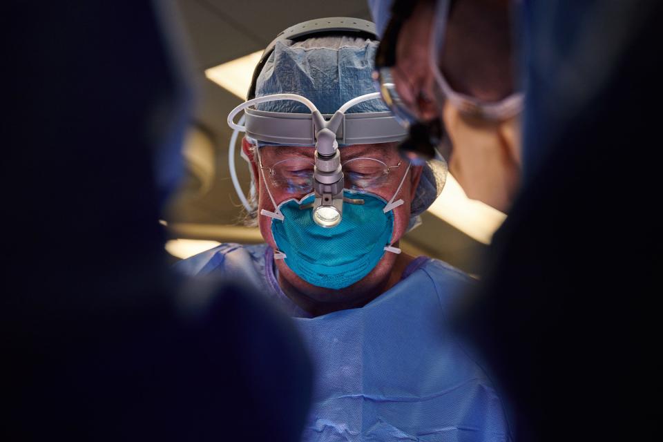 Dr. Robert Montgomery, the Leon H. Pachter, MD, Professor and chair of the Department of Surgery at NYU Langone and director of its Transplant Institute, performs the first xenotransplantation of a genetically engineered nonhuman organ to a human at NYU Langone Health.