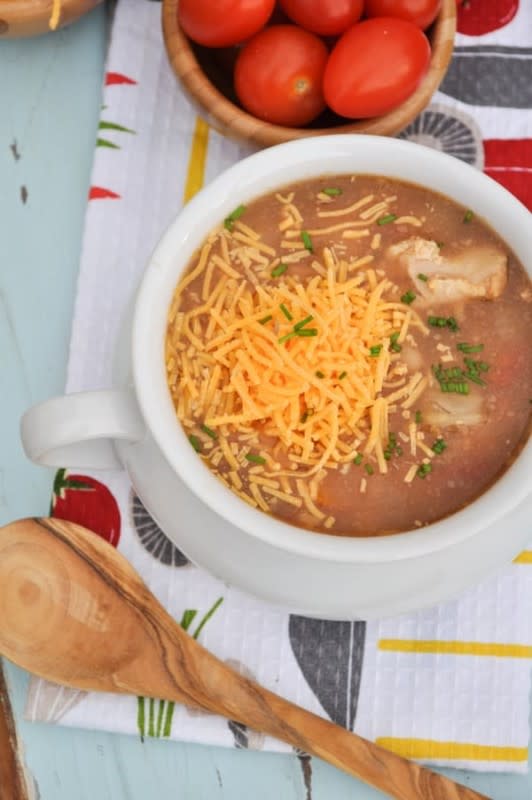 <p>The Seasoned Mom</p><p>This comfort soup recipe will have you thinking about BBQ in a whole new way. </p><p><strong>Get the Recipe: <a href="https://www.theseasonedmom.com/slow-cooker-barbecue-chicken-soup/" rel="nofollow noopener" target="_blank" data-ylk="slk:Slow Cooker Barbecue Chicken Soup;elm:context_link;itc:0;sec:content-canvas" class="link ">Slow Cooker Barbecue Chicken Soup</a></strong></p>