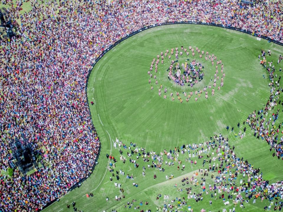 An aerial view of the crowd | Coachella