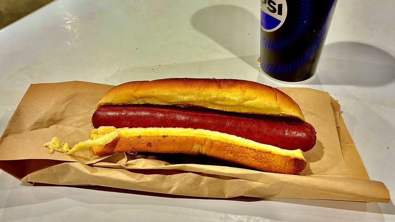 Hot dog with drink