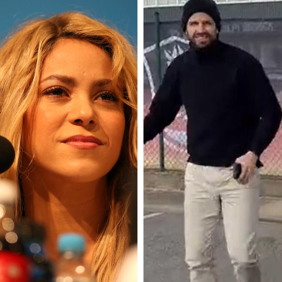 Shakira (Photo by Ian MacNicol/Getty Images)  Gerard Piqué: Kings League/Twitter       Shakira publica mensaje tras la aparición de Piqué en un Twingo    