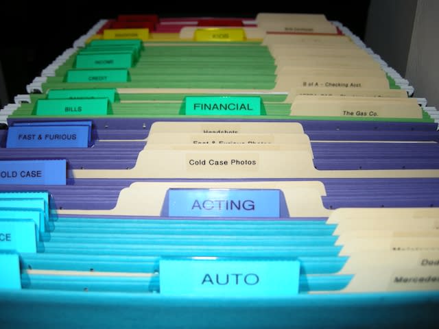 In this undated image released by Heather Brookes Interior Organization, color-coded files with tabs in alphabetical order are shown after a home office organization project. (AP Photo/Heather Brookes Interior Organization)
