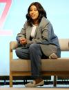 <p>Phoebe Robinson speaks onstage during <em>In Conversation with Phoebe Robinson </em>at BlogHer 21 Biz on Oct. 21 in Brooklyn. </p>