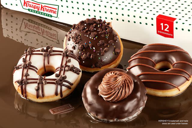 <p>Krispy Kreme</p> Krispy Kreme released new 'Chocomania' collection of Hershey's-inspired donuts