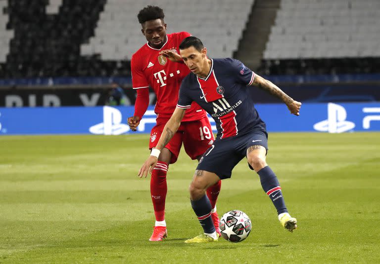 Ángel Di María, titular en el Paris Saint Germain ante Bayern Munich, por los cuartos de final de la Champions League.