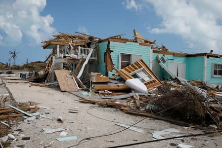 A devastated house is seen after Hurricane Dorian hit the Abaco Islands in Treasure Cay