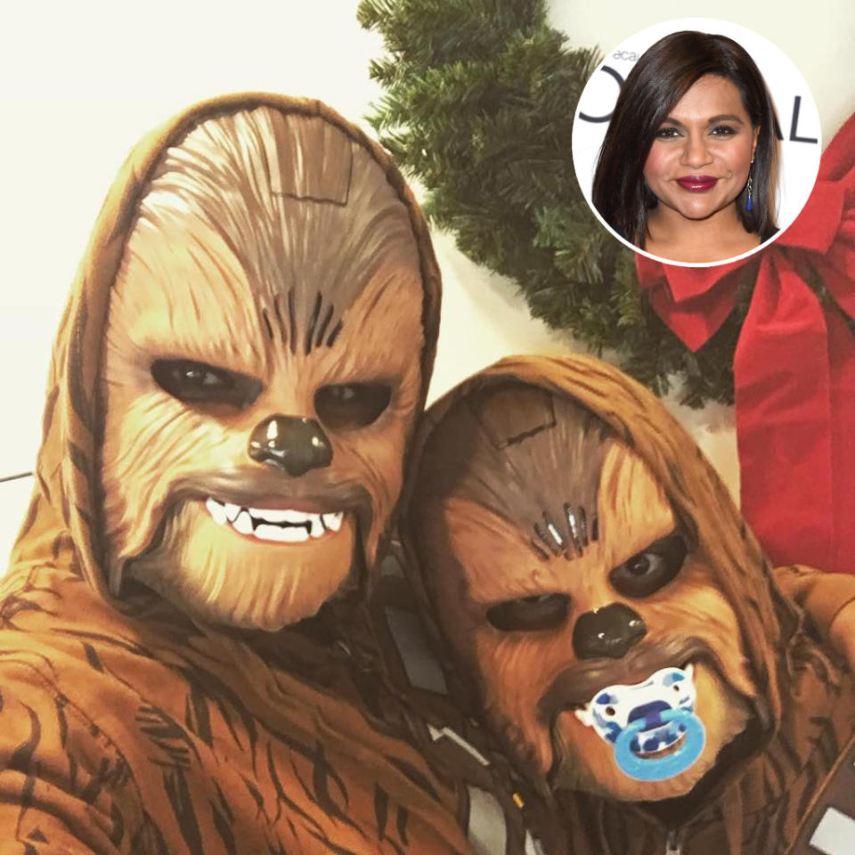 <p>The hilarious Kaling is such a <em>Star Wars</em> fan that she <a rel="nofollow noopener" href="https://www.instagram.com/p/_cZzVQpQ3M/" target="_blank" data-ylk="slk:dressed as Chewbacca;elm:context_link;itc:0;sec:content-canvas" class="link ">dressed as Chewbacca</a> on a holiday card. However, she revealed on <em>The Tonight Show</em> that she enjoys trolling people like herself. “What’s Han Solo?” she said she asks. “Who’s Luke Skywalker? What’s his deal? I’m so busy getting my nails done. I’m an actress.” (Photo: Mindy Kaling via Instagram/AP) </p>