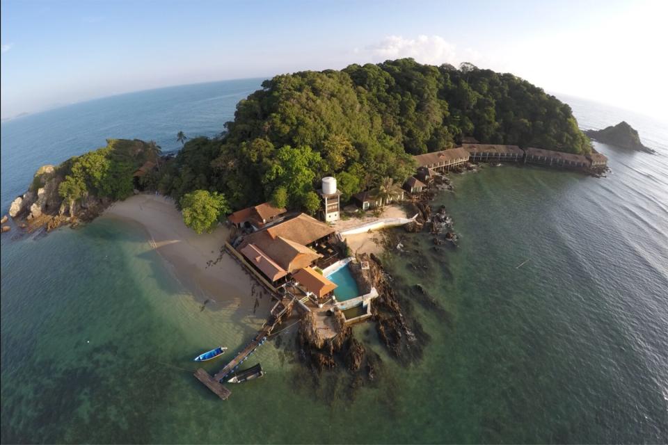 Aerial view of Gem Island Resort &amp; Spa in Malaysia