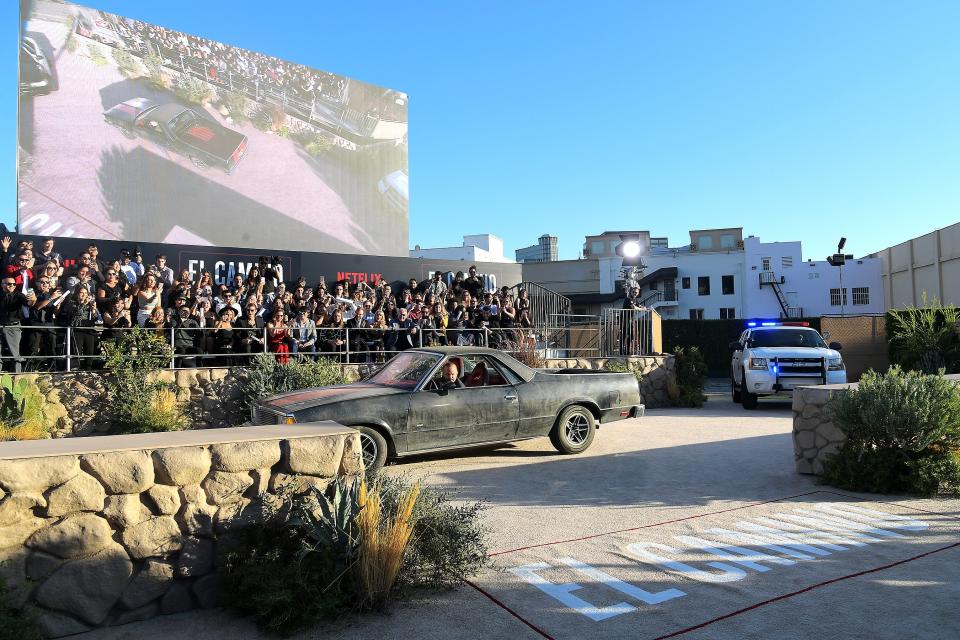 Aaron Paul Shows Up to El Camino  in an Actual El Camino 