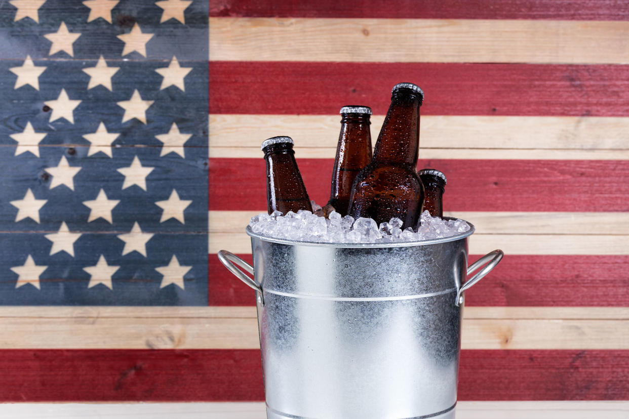 US Flag Beer Bucket Getty Images/tab1962