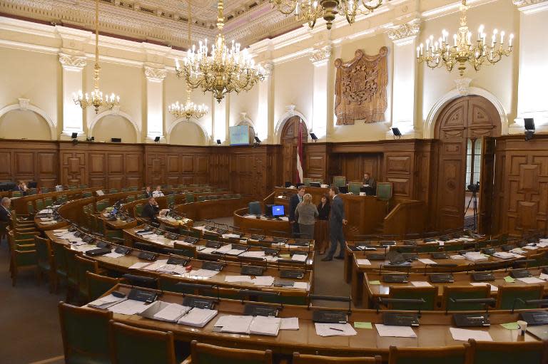 Latvian Saeima (Parliament) interior in Riga, pictured in September 2014