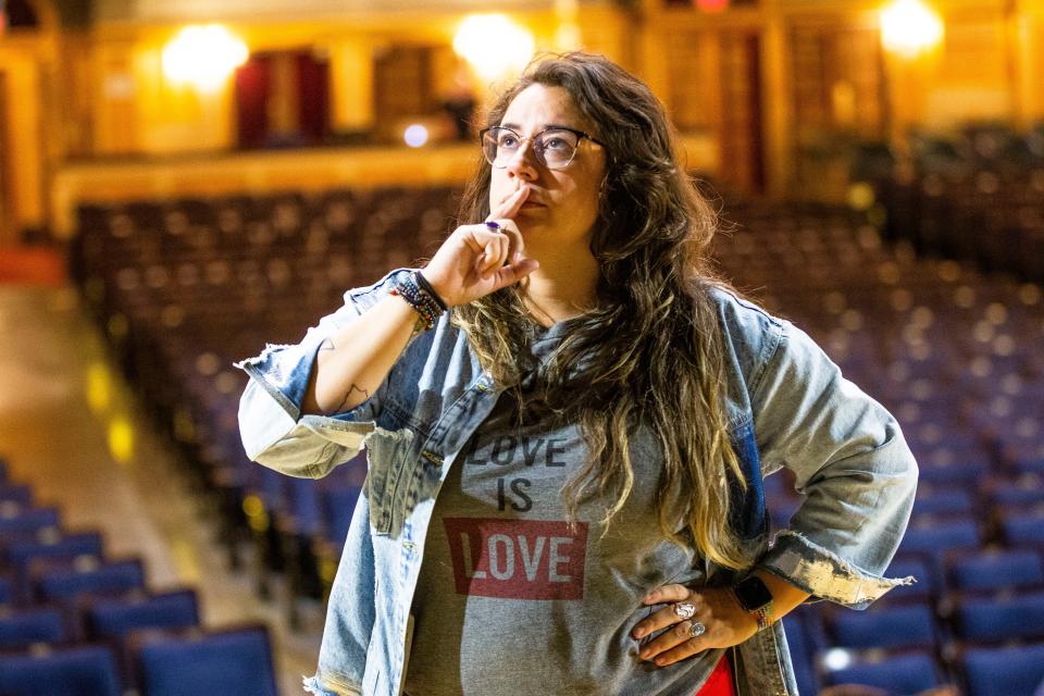 Director Leah Tirado leads a rehearsal for South Bend Civic Theatre’s production of “West Side Story” Monday, Oct. 3, 2022, at the Morris Performing Arts Center in South Bend.