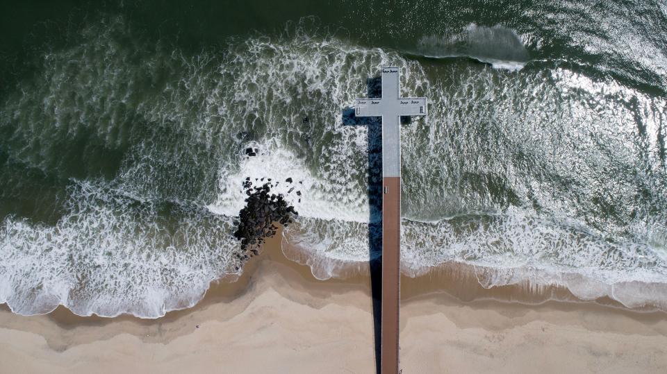 Ocean Grove's cross-shaped pier is shown Tuesday, April 11, 2023.