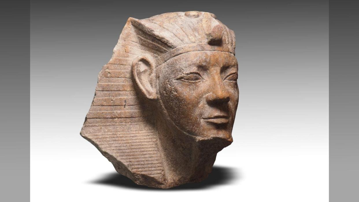  This head of a sphinx statue shows Ramesses II, a ruler who expanded Egypt's empire. 