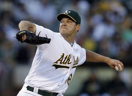 Rich Hill has yet to make his Dodgers debut due to on-going blister issues. (AP)