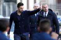 <p>Gianluigi Buffon of Juventus during the funeral of Davide Astori on March 8, 2018 in Florence, Italy. (Photo by Gabriele Maltinti/Getty Images) </p>
