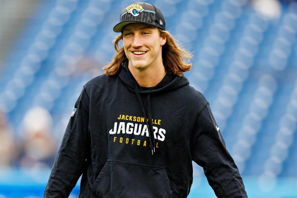 <p>Wesley Hitt/Getty</p> Trevor Lawrence