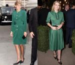 <p>The Princess of Wales wore an emerald dress to a dinner at the British Museum. For her part, Kitty Spencer chose a garment in a similar cut and color for a Bottega Veneta event at London's Chiswick House and Gardens. </p>